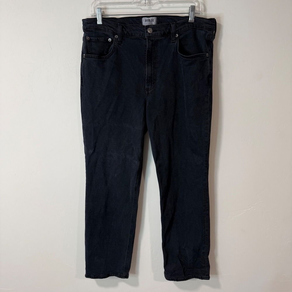 AGOLDE Womens Kye Jeans 31 Black Mid Rise Straight Leg A9100B-1140